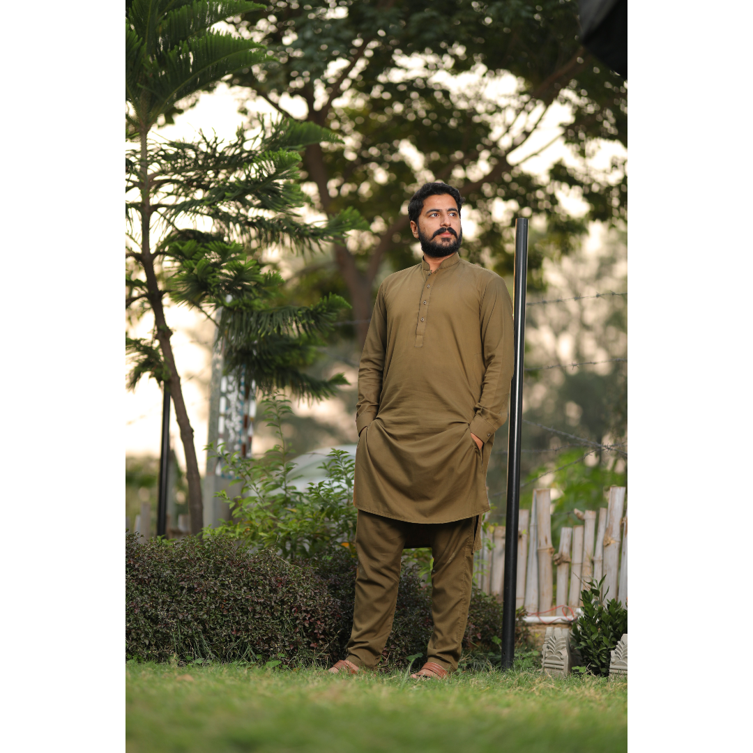 Olive Green Shalwar Kameez